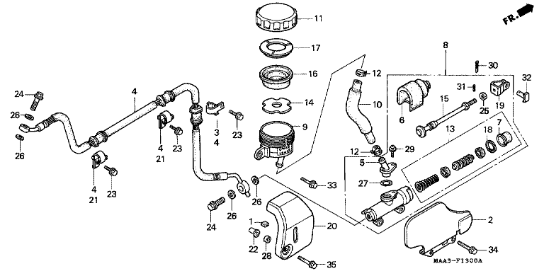 REAR BRAKE MASTER CYLINDER (VT1100C2)