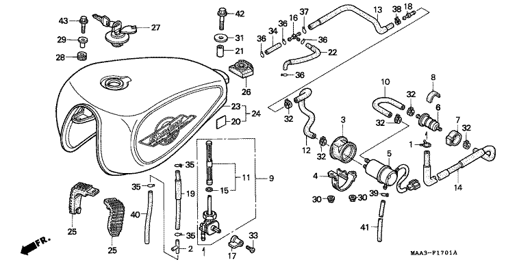 FUEL TANK/FUEL PUMP (VT1100CV/CW/C2)