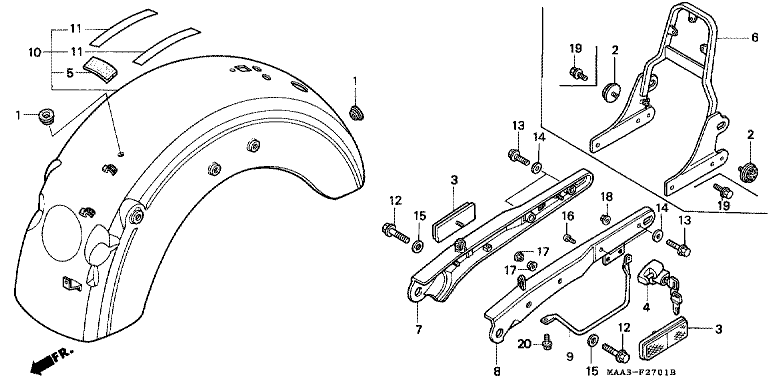 REAR FENDER (VT1100C2)