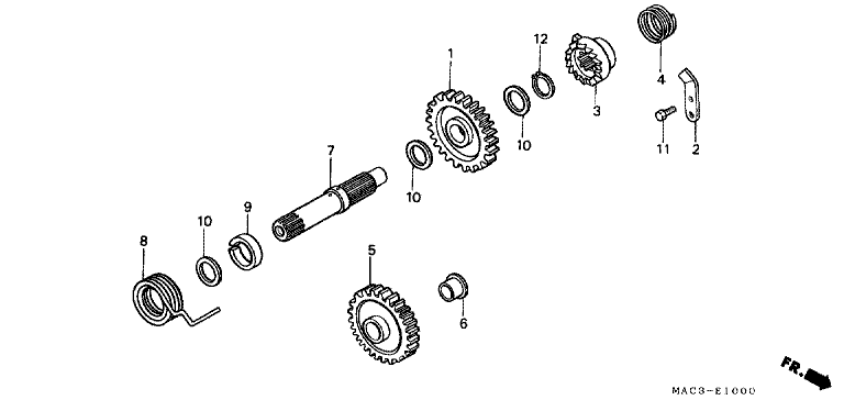 KICK STARTER SPINDLE