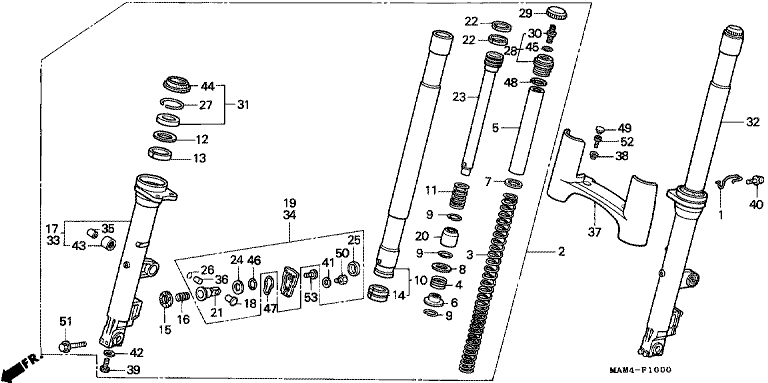 FRONT FORK (GL1500A,SE)
