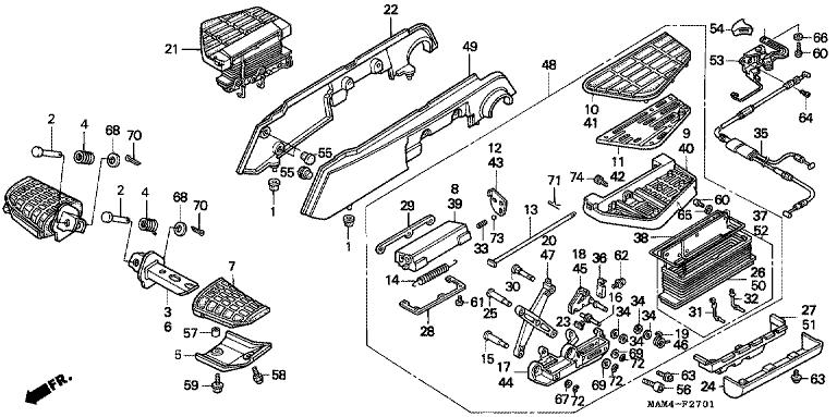 FOOTPEG/FOOTREST (GL1500SE)
