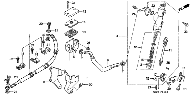 REAR BRAKE MASTER CYLINDER