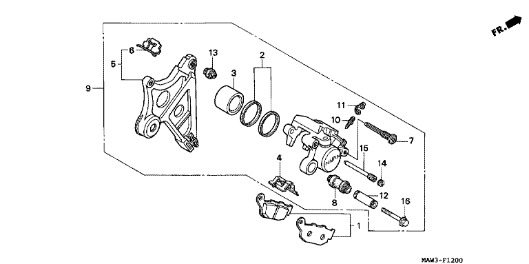REAR BRAKE CALIPER