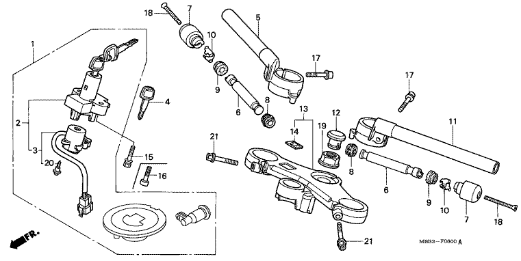 HANDLE BAR/TOP BRIDGE (V/W/X/Y)