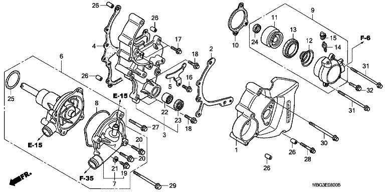 L. COVER/WATER PUMP