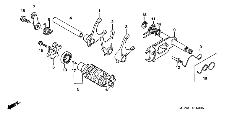 GEAR SHIFT DRUM/ GEAR SHIFT FORK