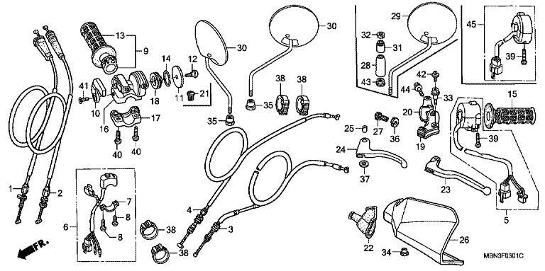 HANDLE LEVER/SWITCH/ CABLE (DK/ED/U)
