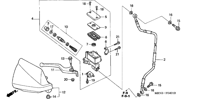 FR. BRAKE MASTER CYLINDER (DK/ED/U)