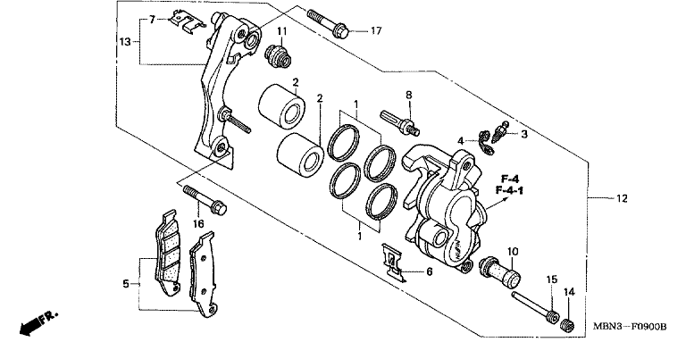 FRONT BRAKE CALIPER (CM/DK/ED)