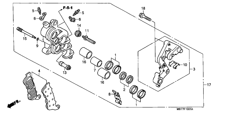 FRONT BRAKE CALIPER (R.) (XL1000VA)