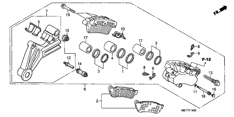 REAR BRAKE CALIPER (XL1000V)