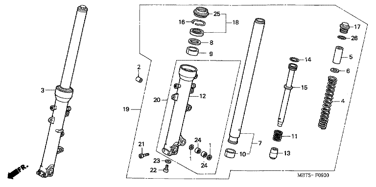 FRONT FORK (XL1000V)