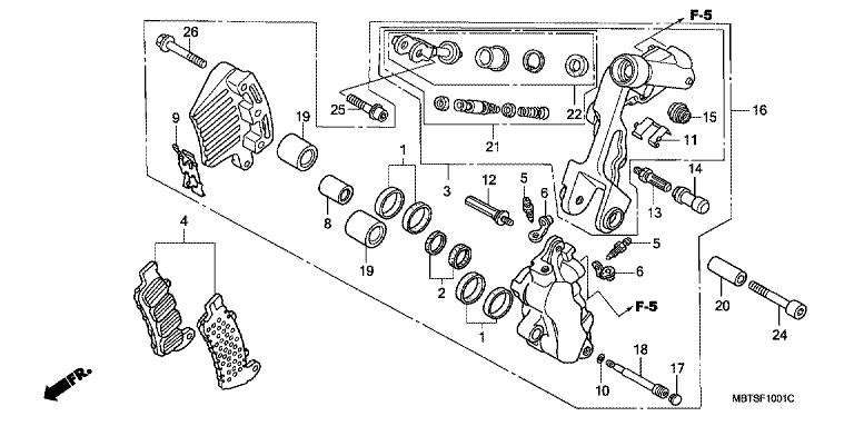 FRONT BRAKE CALIPER (L.) (XL1000V)