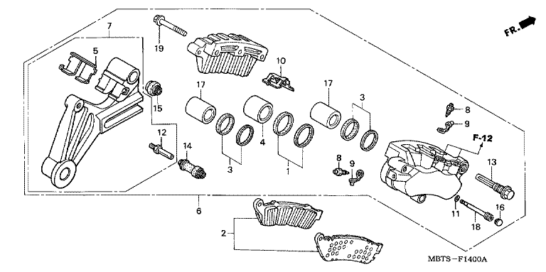 REAR BRAKE CALIPER (XL1000V)