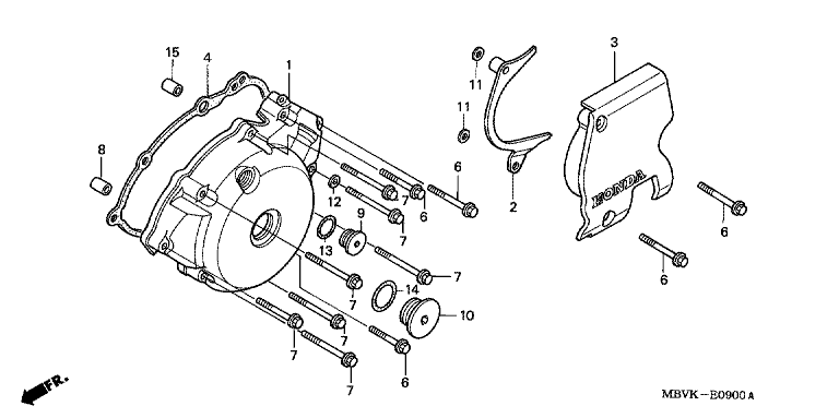 LEFT CRANKCASE COVER (CB400SS2)