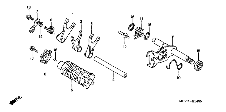SHIFT DRUM/SHIFT FORK