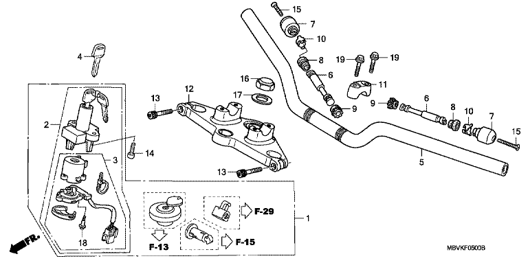 HANDLE PIPE/TOP BRIDGE (CB400SS2)