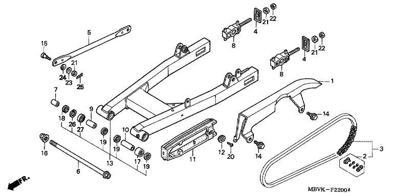 SWINGARM/DRIVE CHAIN (CB400SS2)