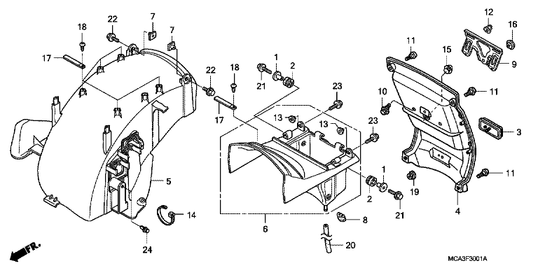 REAR FENDER (2) (6-BR) (7/8-BR,KO,2U)