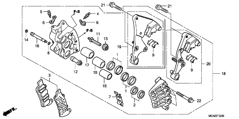RIGHT FRONT BRAKE CALIPER (ABS)