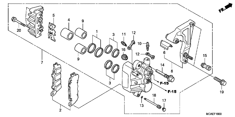 REAR BRAKE CALIPER