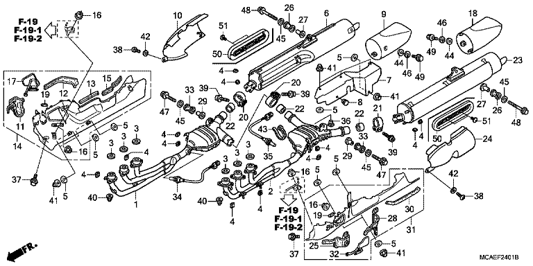 EXHAUST MUFFLER (EXCEPT GL1800-BR)