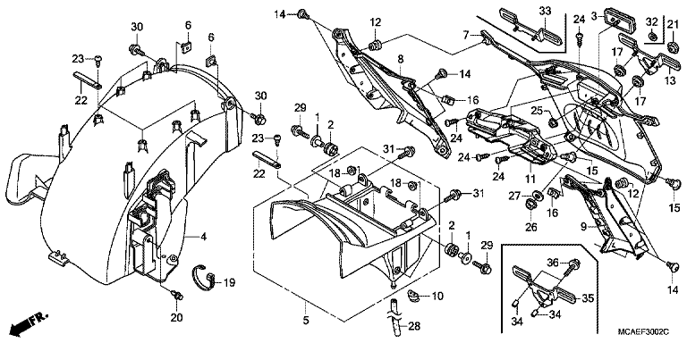 REAR FENDER (GL1800C/D/E/F/G/H)