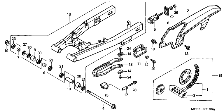 SWINGARM/CHAIN CASE