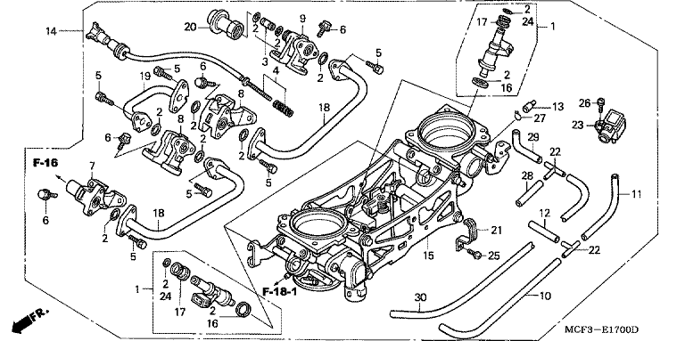 THROTTLE BODY (ASSY.) (VTR1000SPY/1)