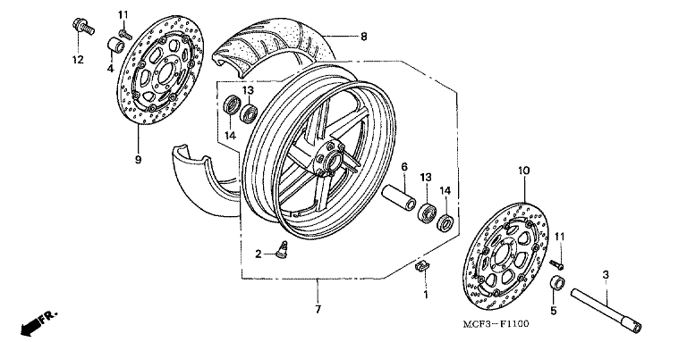 FRONT WHEEL (VTR1000SPY/1)