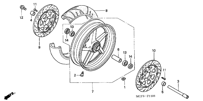 FRONT WHEEL (VTR1000SP2/3/4/5/6)