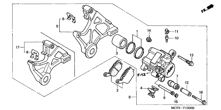 REAR BRAKE CALIPER