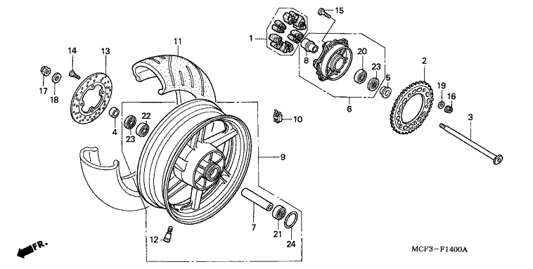 REAR WHEEL (VTR1000SPY/1)