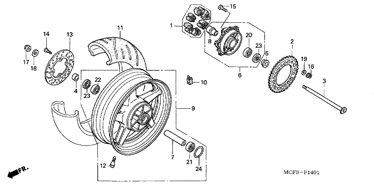 REAR WHEEL (VTR1000SP2/3/4/5/6)
