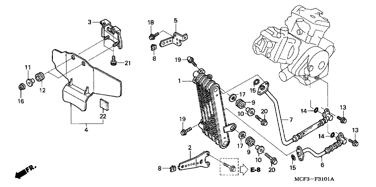 OIL COOLER (VTR1000SP2/3/4/5/6)