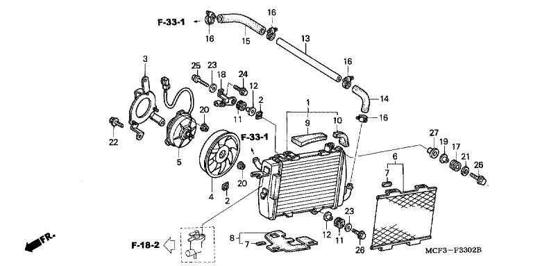 RADIATOR (L.) (VTR1000SP2/3/4/5/6)