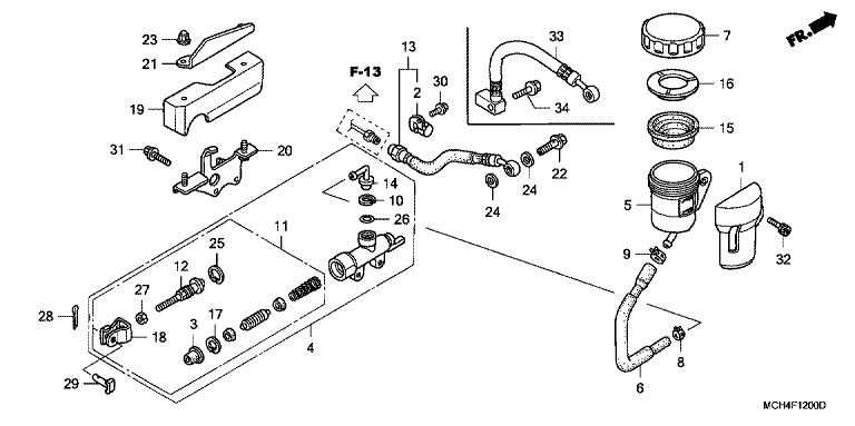 RR. BRAKE MASTER CYLINDER