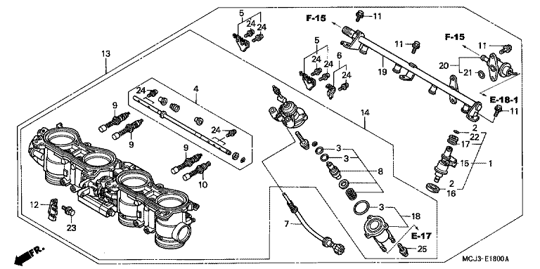 THROTTLE BODY (ASSY.) (CBR900RRY,1/RE1)