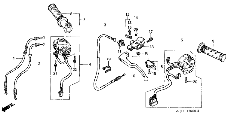CABLE/SWITCH (CBR900RR2,3)