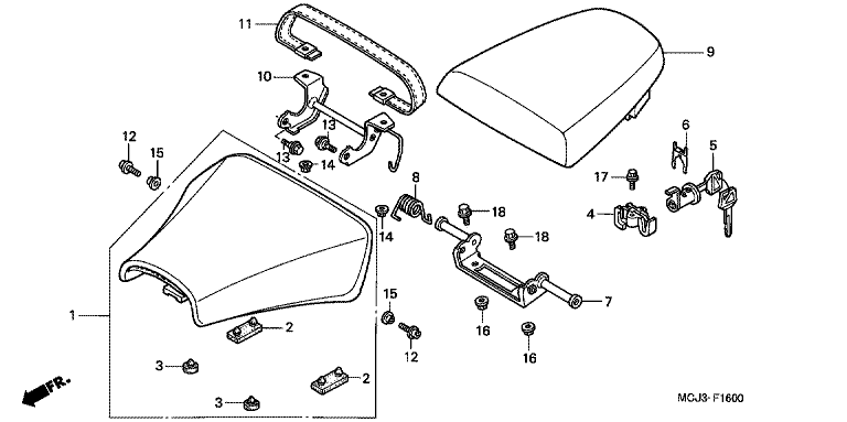 SEAT (CBR900RRY,1/RE1)