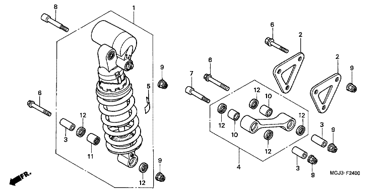 REAR SUSPENSION (CBR900RRY,1/RE1)