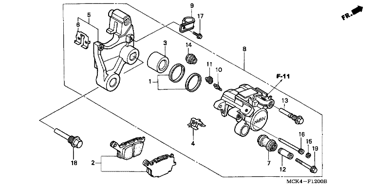 REAR BRAKE CALIPER