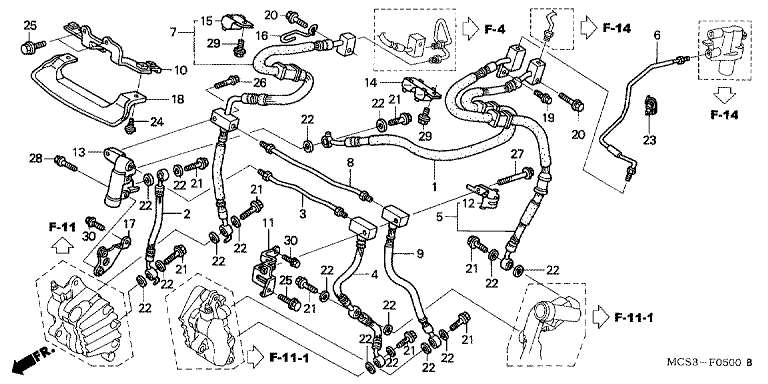 FRONT BRAKE HOSE (ST1300)