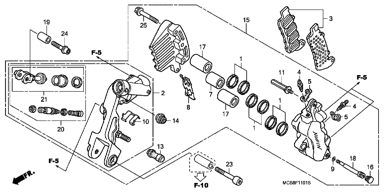 L. FRONT BRAKE CALIPER (ST1300PA6)