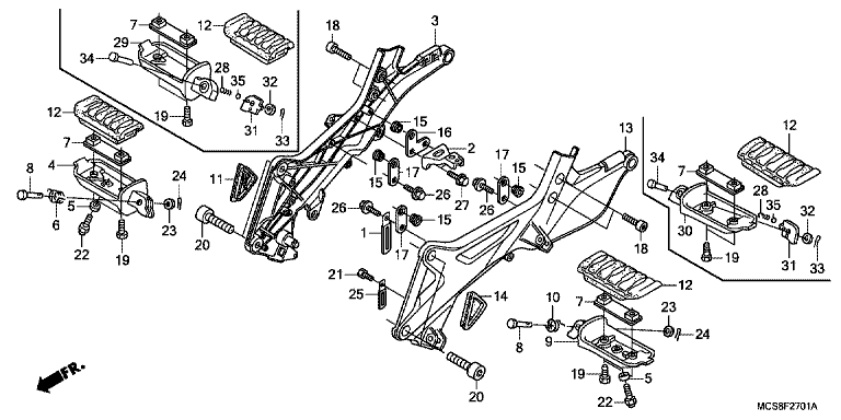 FOOTPEG/FOOTREST (ST1300PA9/B/C/D/E/F/PAWC)