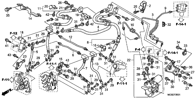 FRONT BRAKE HOSE (ST1300A)
