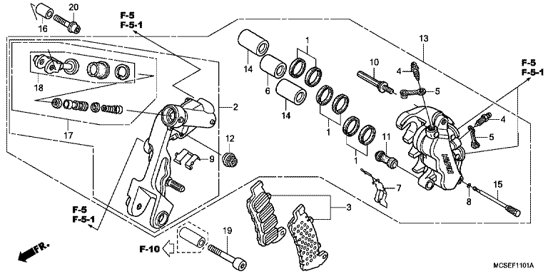 LEFT FRONT BRAKE CALIPER