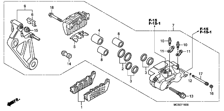 REAR BRAKE CALIPER