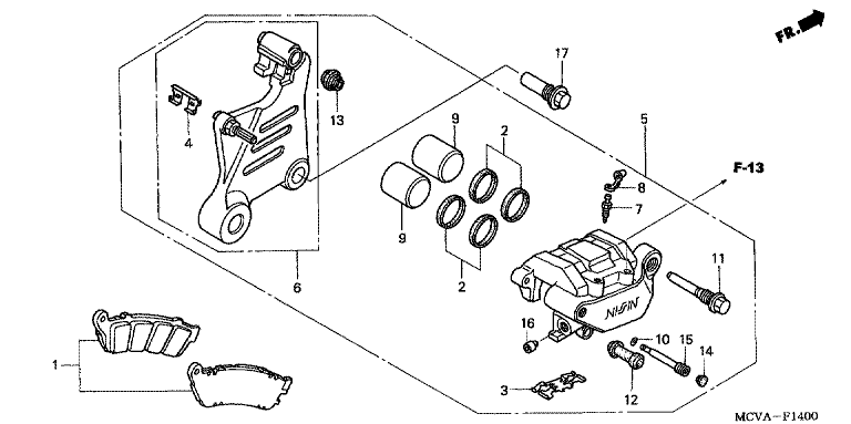 REAR BRAKE CALIPER (VTX1800C15/6/7/8)